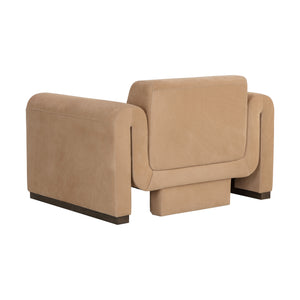 Romer Armchair - Distressed Brown - Nubuck Tan Leather