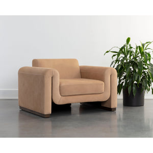 Romer Armchair - Distressed Brown - Nubuck Tan Leather