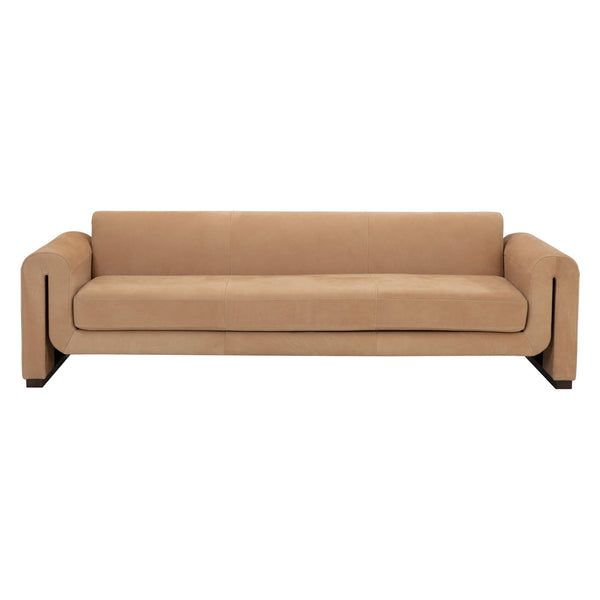 Romer Sofa - Distressed Brown - Nubuck Tan Leather