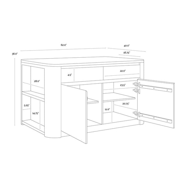Romilly Kitchen Island - 62"