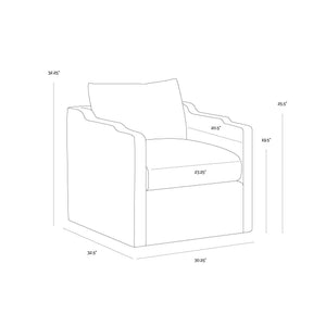 Roosevelt Swivel Lounge Chair - Gifford Script