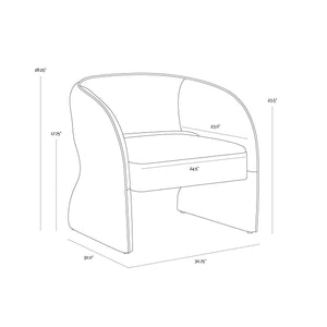 Rosalia Lounge Chair - Mina Light Grey / Meg Ash