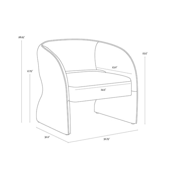 Rosalia Lounge Chair - Mina Light Grey / Meg Ash