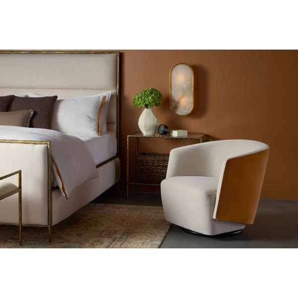 Sarina Swivel Lounge Chair - Meg Taupe / Meg Gold