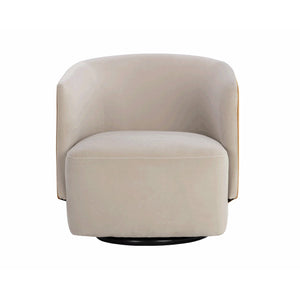 Sarina Swivel Lounge Chair - Meg Taupe / Meg Gold