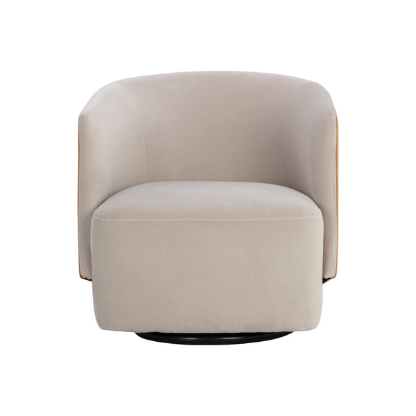 Sarina Swivel Lounge Chair - Meg Taupe / Meg Gold