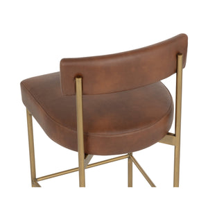 Seneca Counter Stool - Antique Brass - Bravo Cognac