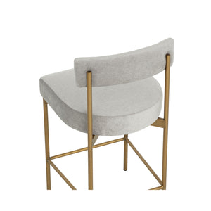 Seneca Counter Stool - Antique Brass - Polo Club Stone