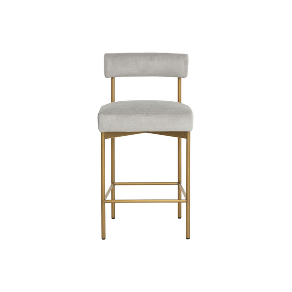 Seneca Counter Stool - Antique Brass - Polo Club Stone