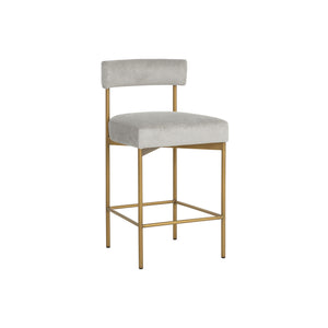 Seneca Counter Stool - Antique Brass - Polo Club Stone