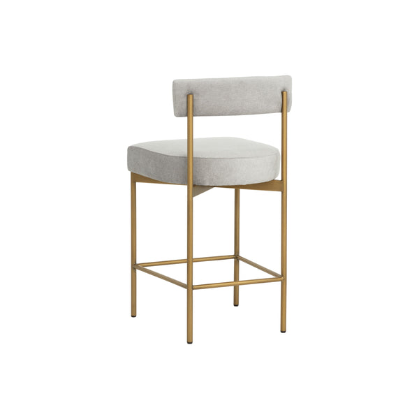 Seneca Counter Stool - Antique Brass - Polo Club Stone