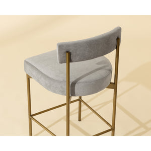 Seneca Counter Stool - Antique Brass - Polo Club Stone