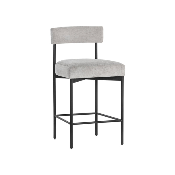 Seneca Counter Stool - Black - Polo Club Stone