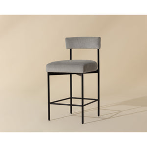 Seneca Counter Stool - Black - Polo Club Stone