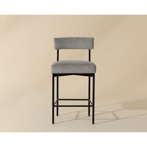 Seneca Counter Stool - Black - Polo Club Stone