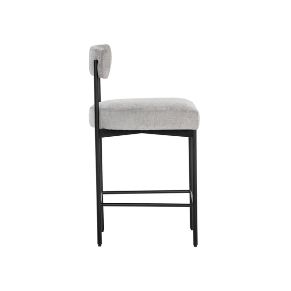 Seneca Counter Stool - Black - Polo Club Stone