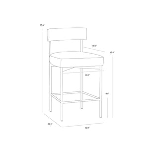 Seneca Counter Stool - Black - Polo Club Stone