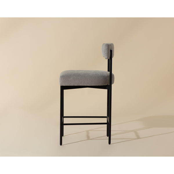 Seneca Counter Stool - Black - Polo Club Stone