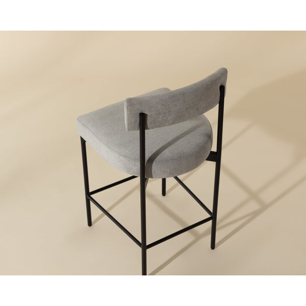 Seneca Counter Stool - Black - Polo Club Stone