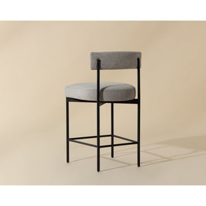 Seneca Counter Stool - Black - Polo Club Stone