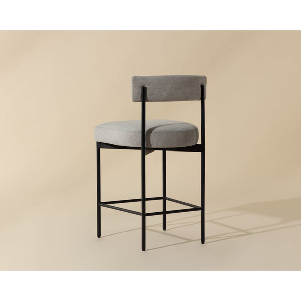 Seneca Counter Stool - Black - Polo Club Stone