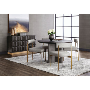 Seneca Dining Chair - Antique Brass - Arena Cement