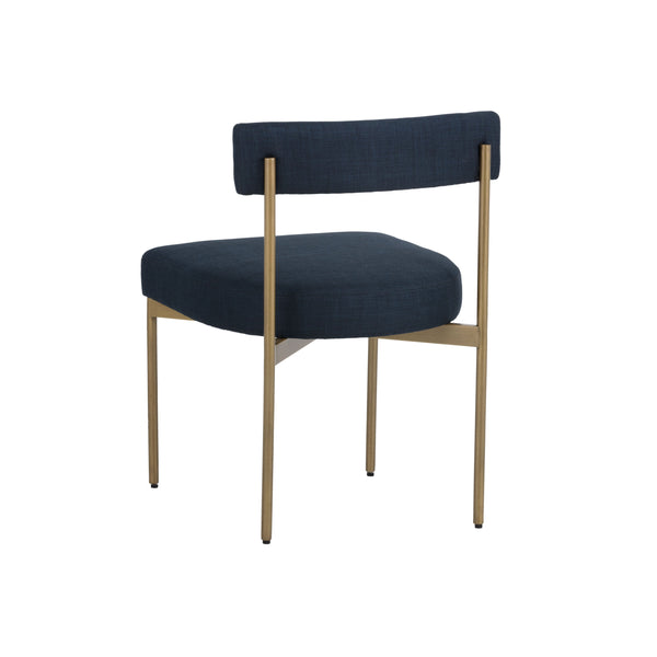 Seneca Dining Chair - Antique Brass - Arena Navy