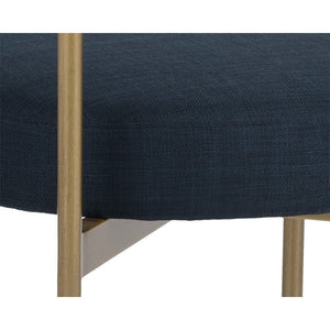 Seneca Dining Chair - Antique Brass - Arena Navy