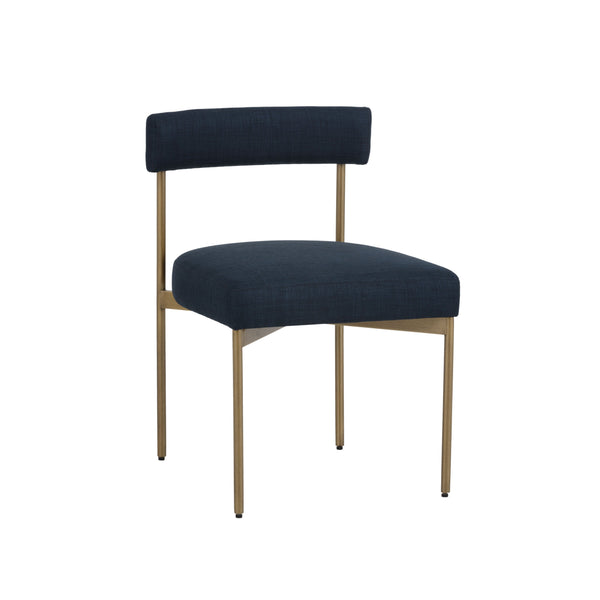 Seneca Dining Chair - Antique Brass - Arena Navy