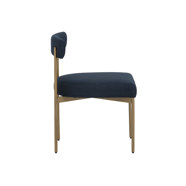 Seneca Dining Chair - Antique Brass - Arena Navy
