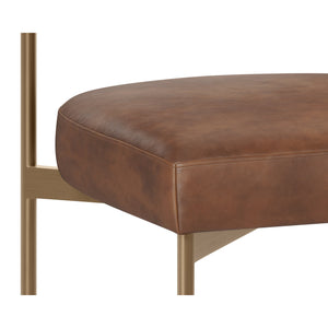 Seneca Dining Chair - Antique Brass - Bravo Cognac