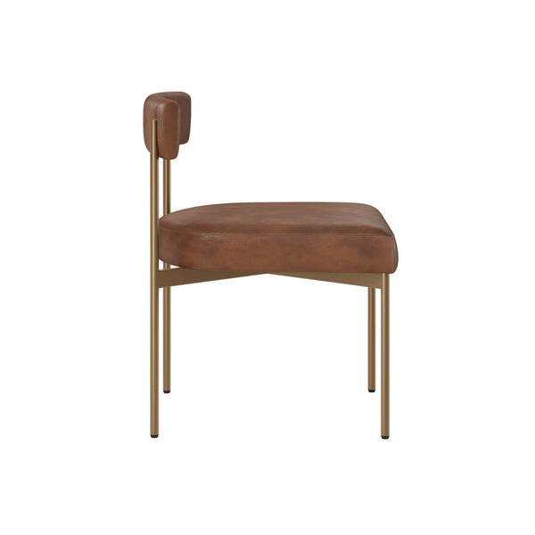 Seneca Dining Chair - Antique Brass - Bravo Cognac