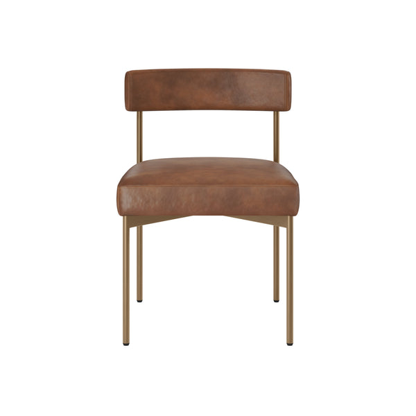 Seneca Dining Chair - Antique Brass - Bravo Cognac