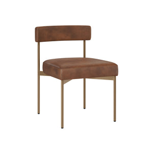 Seneca Dining Chair - Antique Brass - Bravo Cognac