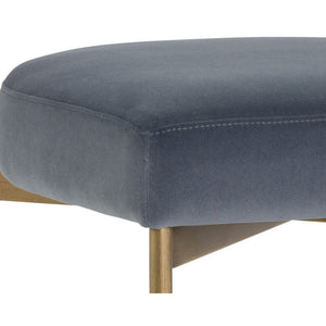 Seneca Dining Chair - Antique Brass - Velvet Slate