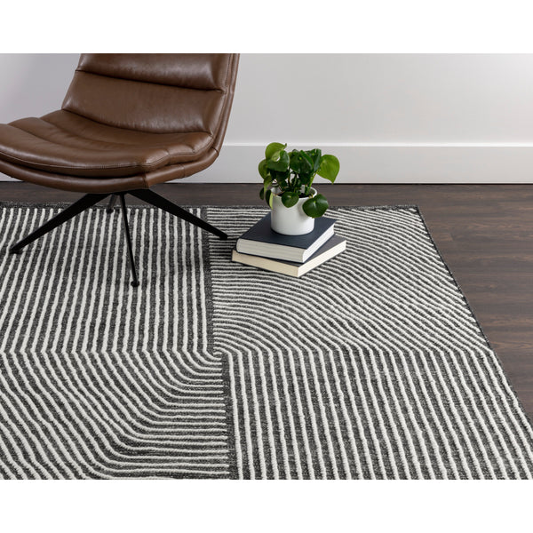 Serene Hand Woven Rug - Black / White- 9' X 12'