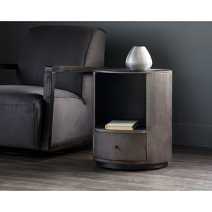 Siena Nightstand Round - Gunmetal