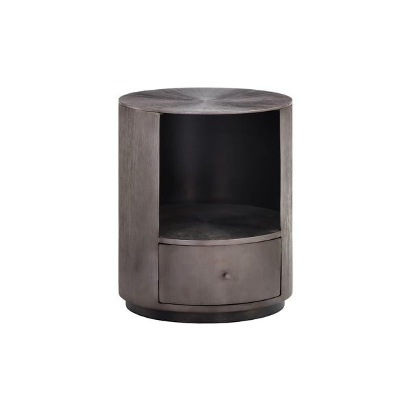 Siena Nightstand Round - Gunmetal