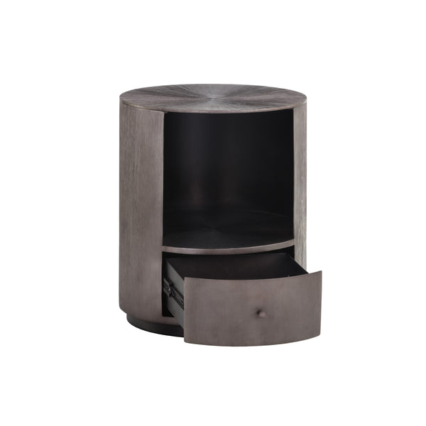 Siena Nightstand Round - Gunmetal