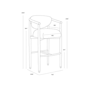 Sigrid Barstool - Light Oak - Monument Oatmeal