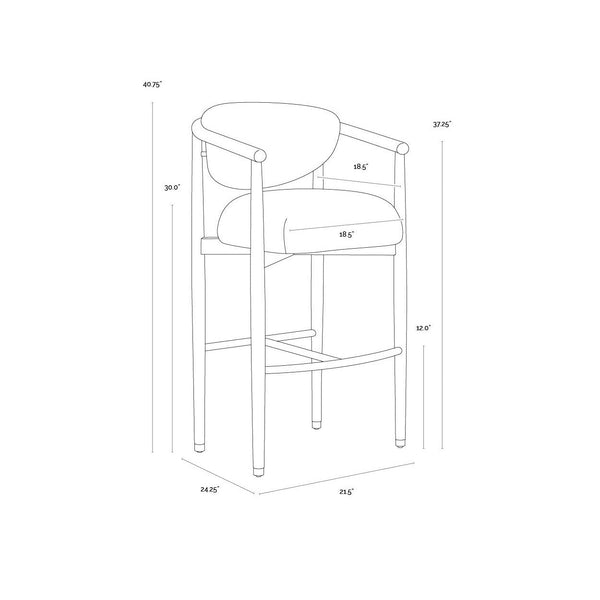 Sigrid Barstool - Light Oak - Monument Oatmeal