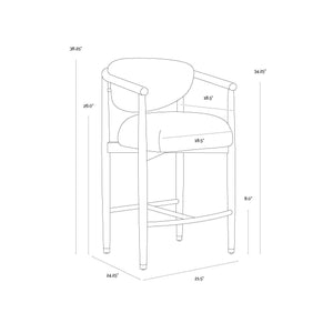 Sigrid Counter Stool - Light Oak - Monument Oatmeal