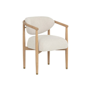 Sigrid Dining Armchair - Light Oak - Monument Oatmeal