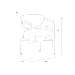 Sigrid Dining Armchair - Light Oak - Monument Oatmeal