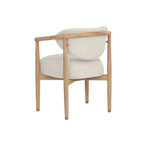 Sigrid Dining Armchair - Light Oak - Monument Oatmeal