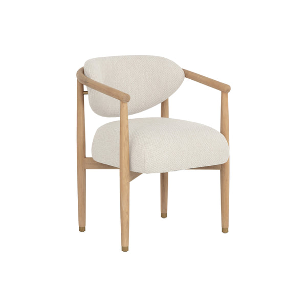 Sigrid Dining Armchair - Light Oak - Monument Oatmeal