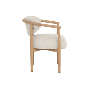 Sigrid Dining Armchair - Light Oak - Monument Oatmeal