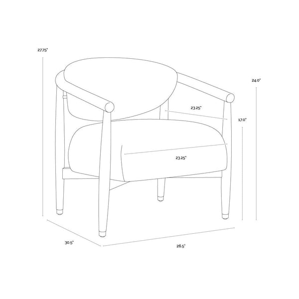 Sigrid Lounge Chair - Light Oak - Monument Oatmeal