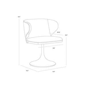 Simone Swivel Dining Chair - Casablanca Cloud