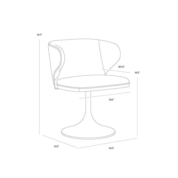 Simone Swivel Dining Chair - Meg Ash